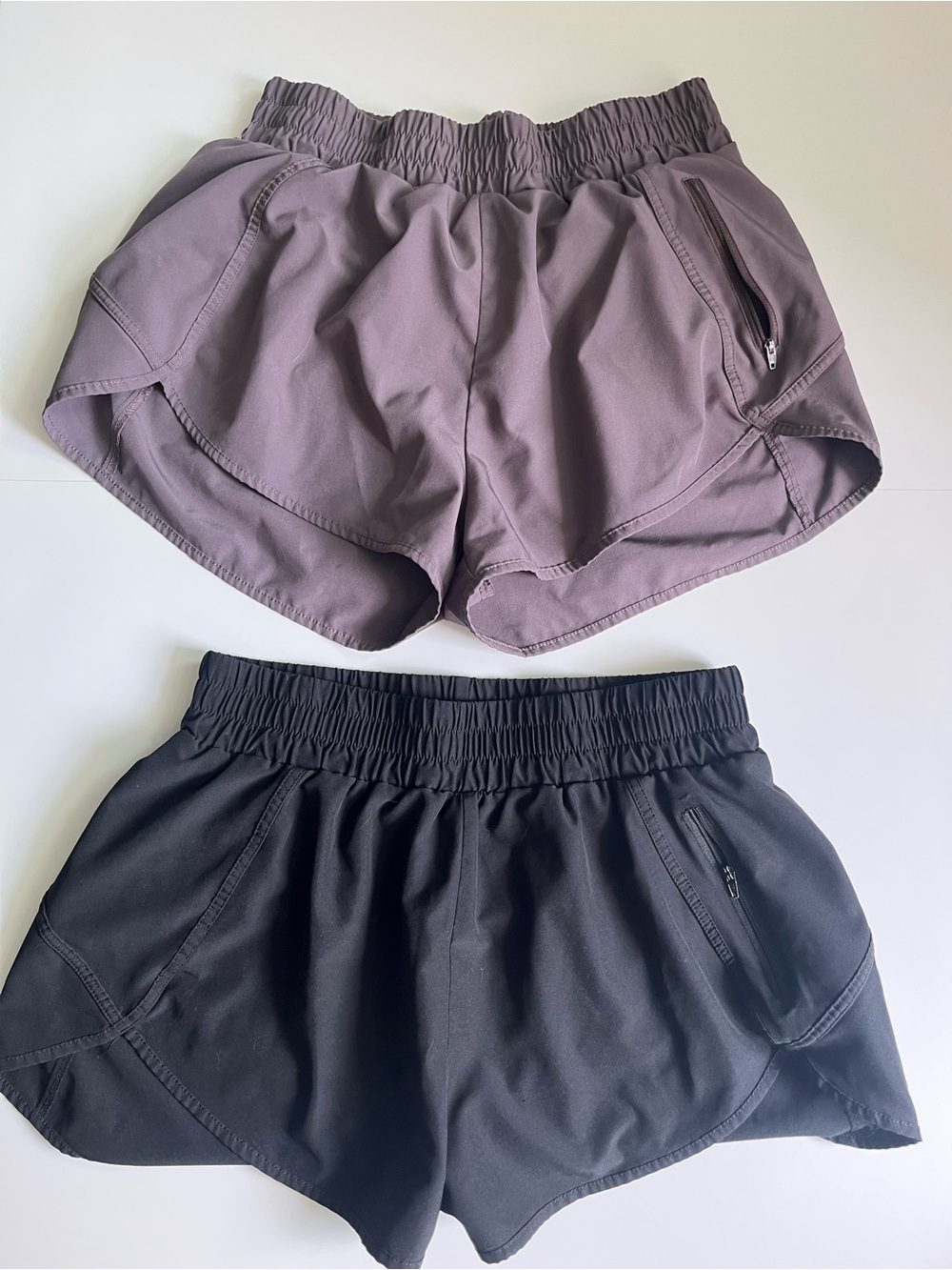 Women’s Athletic Shorts - Black and Mauve